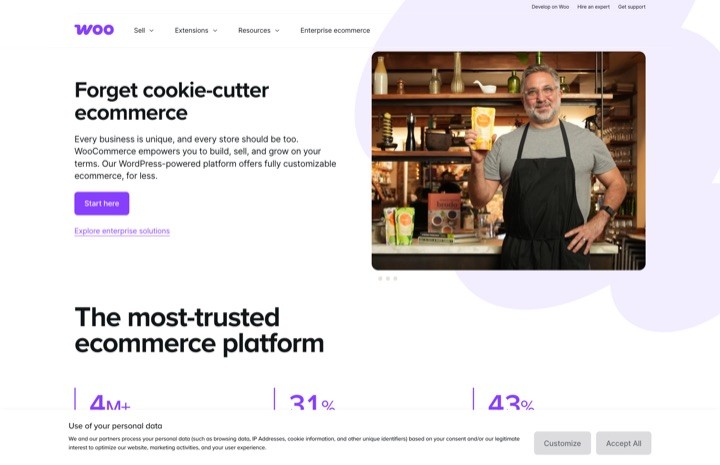 WooCommerce homepage
