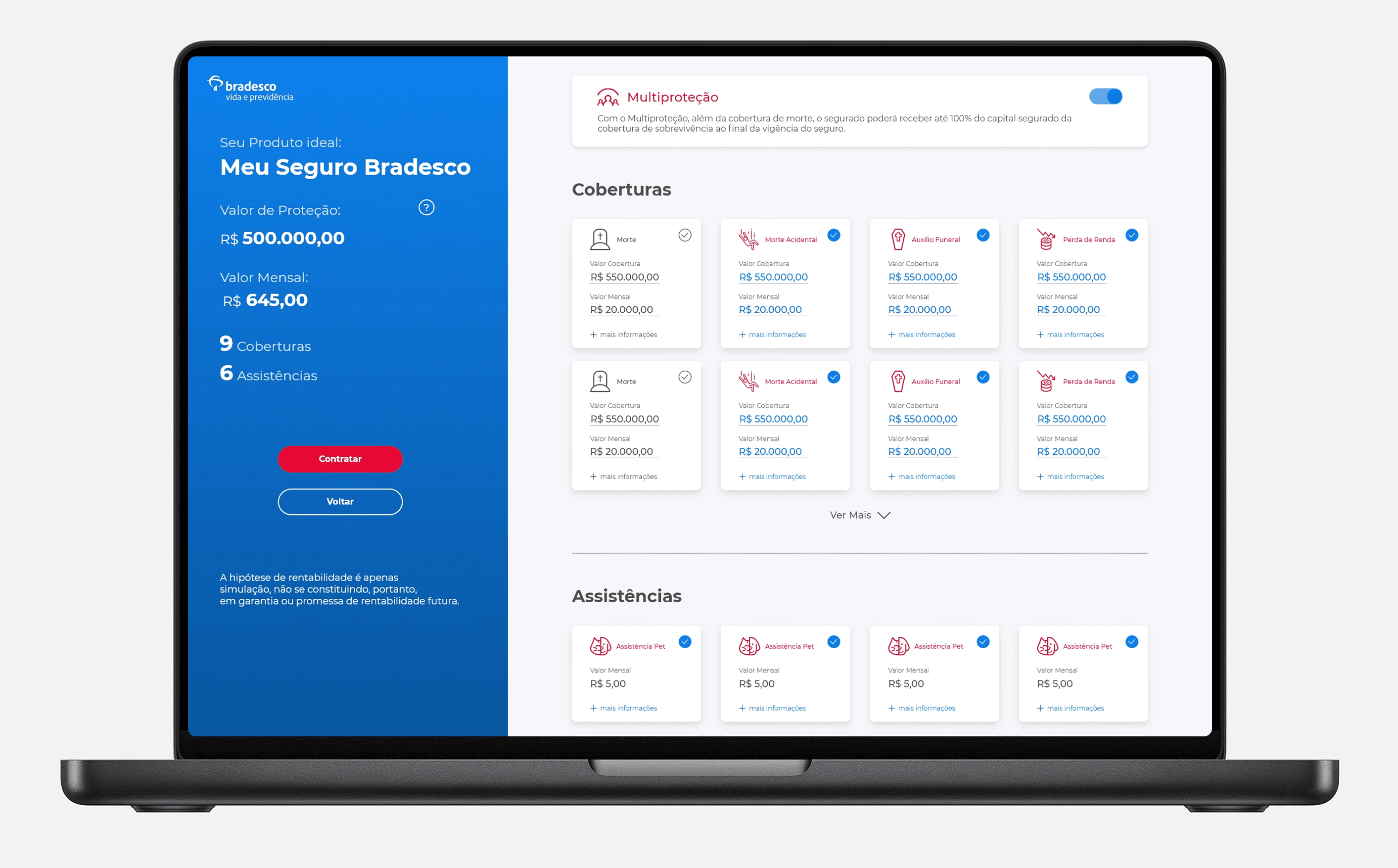 Bradesco Seguros - Life insurance simulator