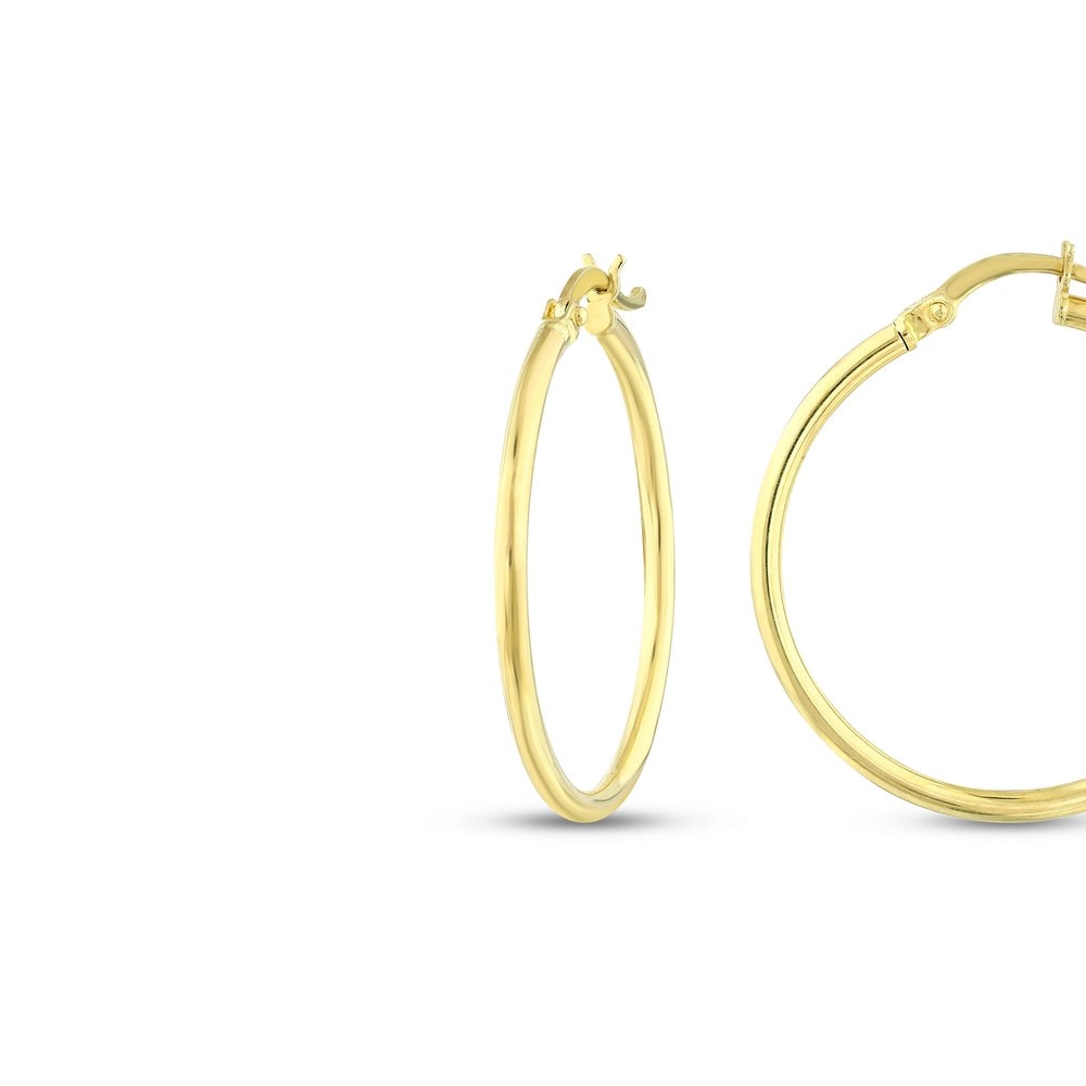 Assos Pırlanta 14 Ayar Sarı Altın 3 cm Halka Küpe