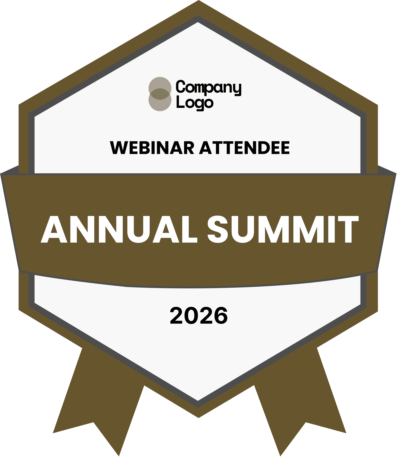 Wauld - Formal and classic brown membership badge template