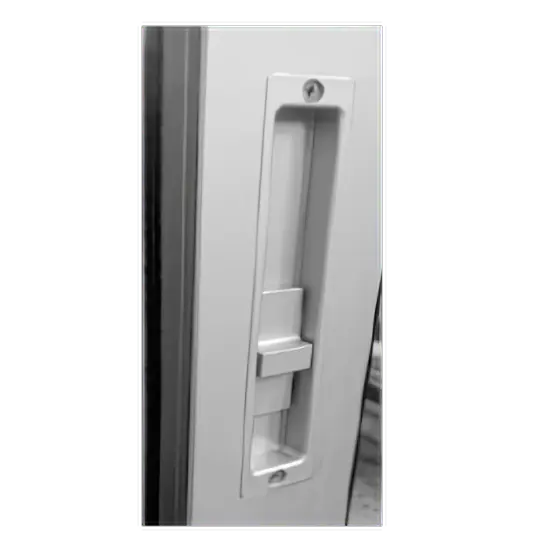 ‘Bypass Flush Pull’ handle design option for Windoor 8100 sliding glass door, providing a streamlined, minimalist handle perfect for modern spaces.