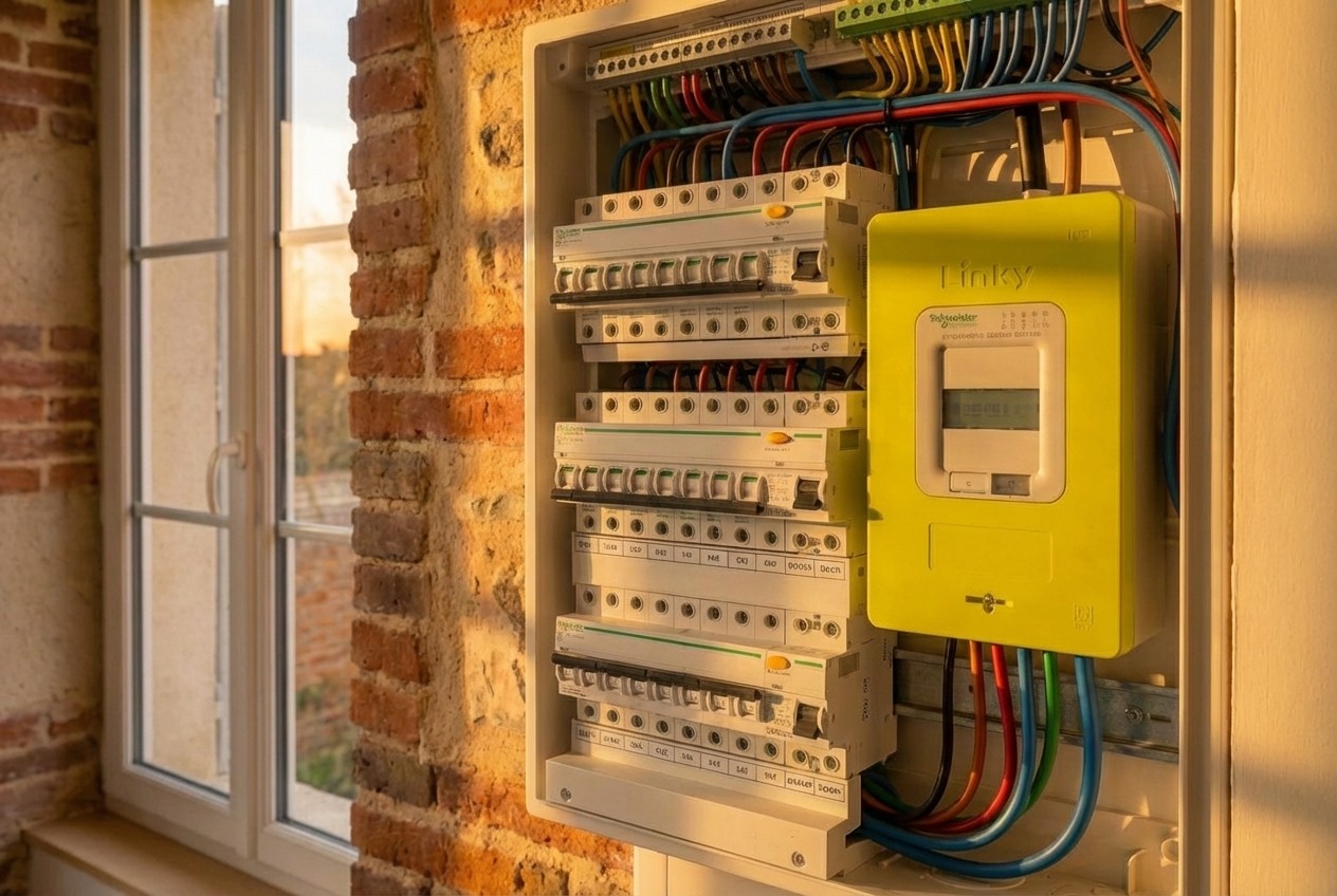 Tableau électrique mis aux normes par AGM Services dans l'Oise