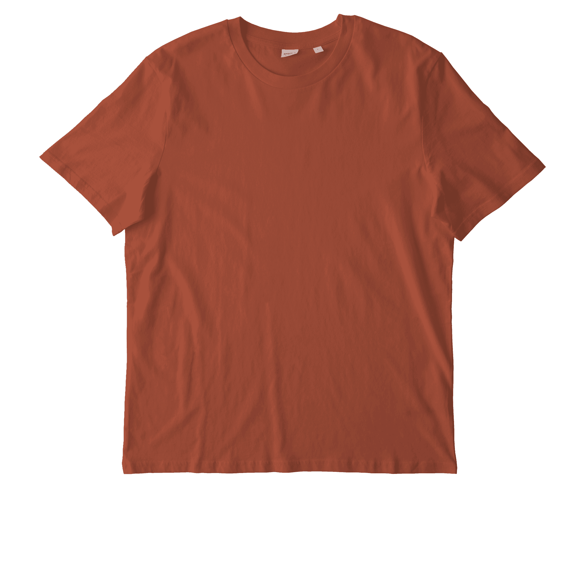 Burnt orange short sleeve t-shirt.