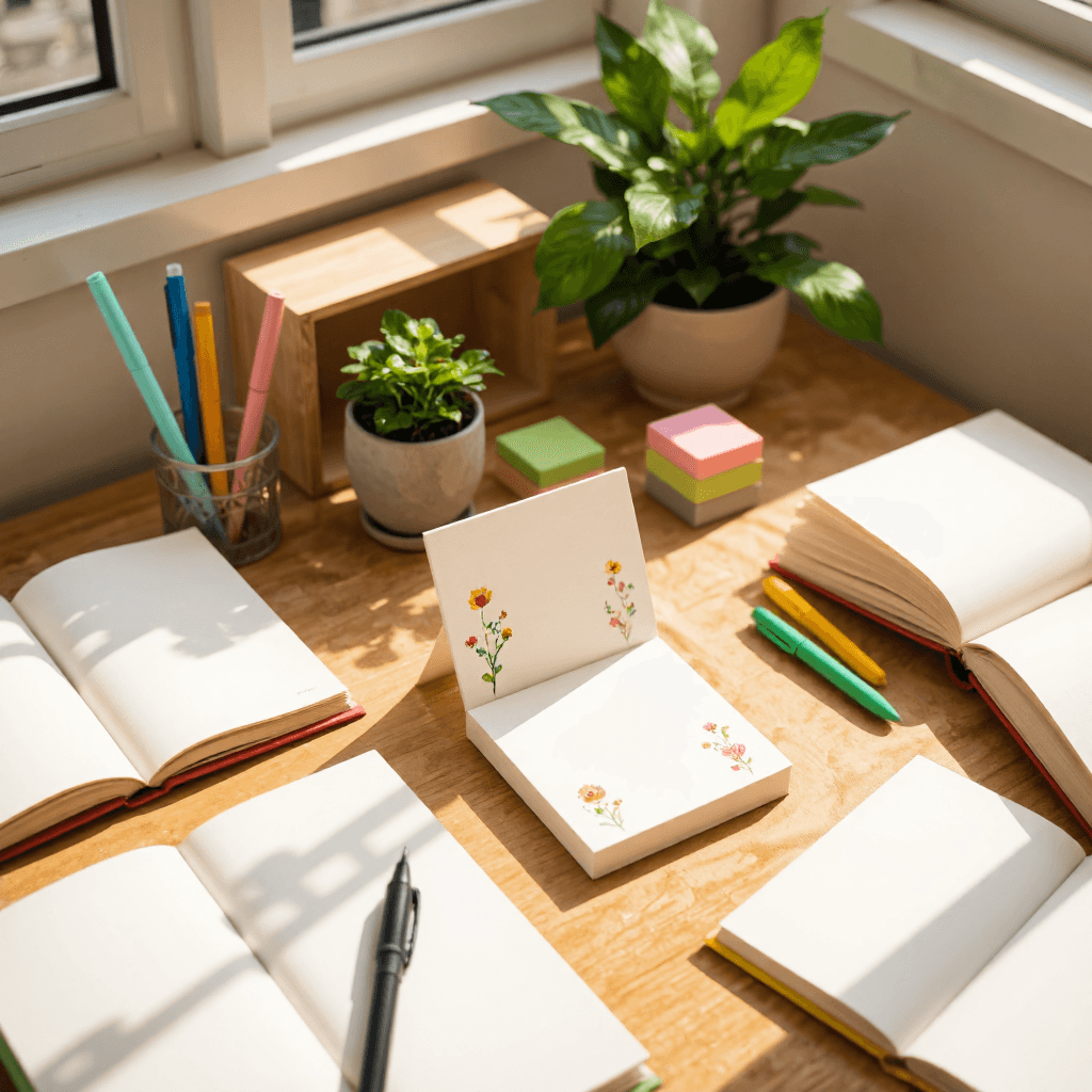 product photography of memo pad