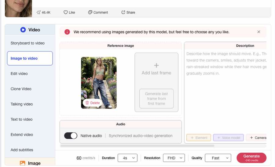 Upload a garden portrait as a MiniMax H3 image-to-video reference in APOB AI