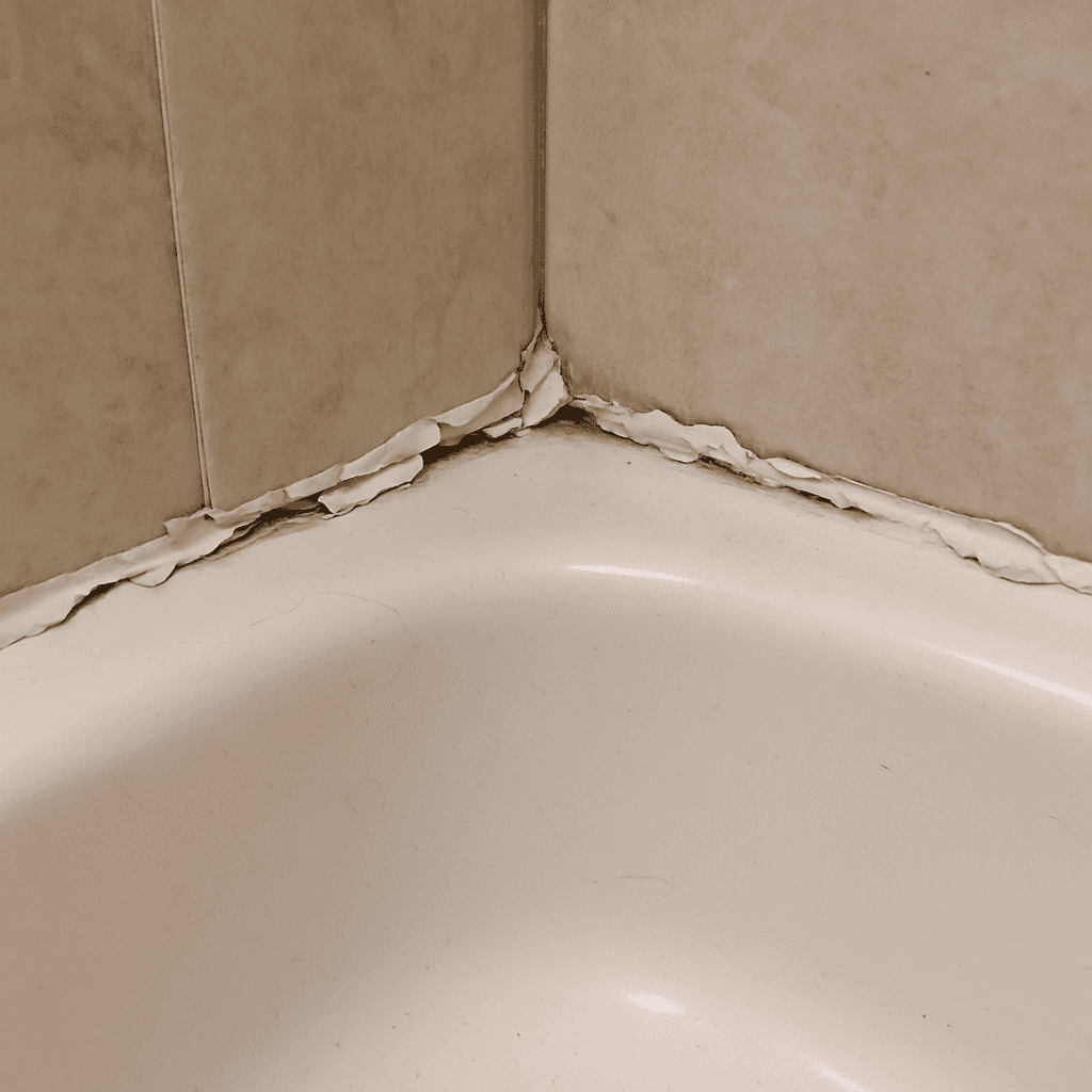 Cracking caulking on a shower that needs to be replaced