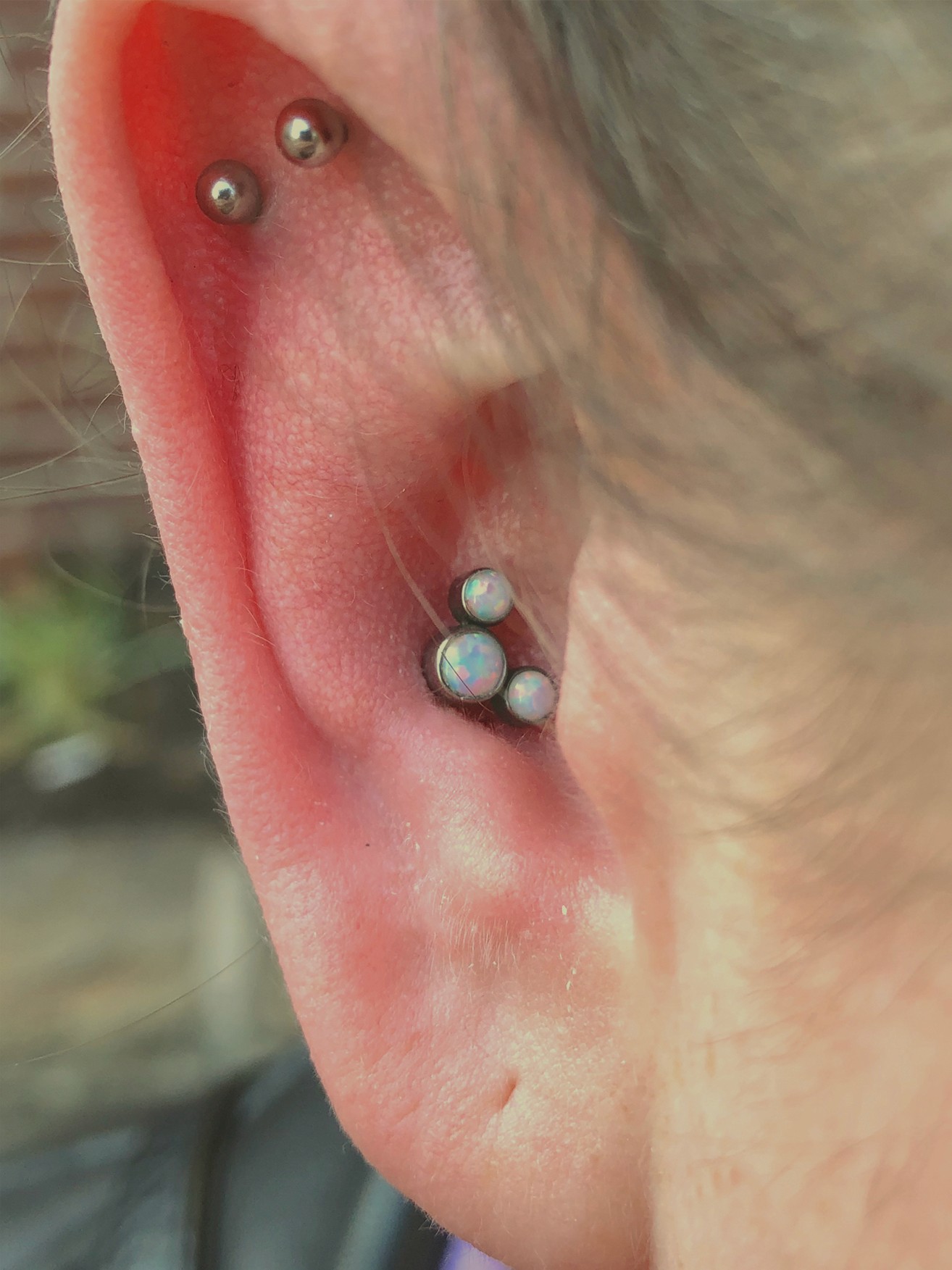 Tradecraft Body Piercing Ocean City Maryland Opal Cluster Conch Piercing