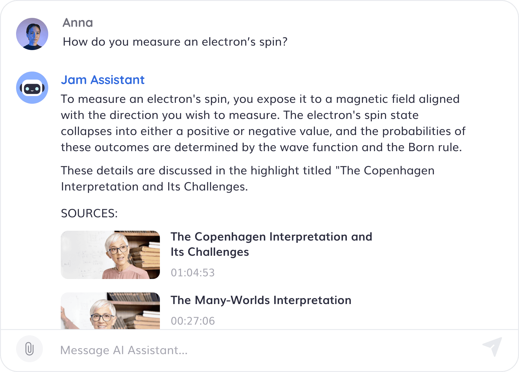 Jam AI personal tutor in action 