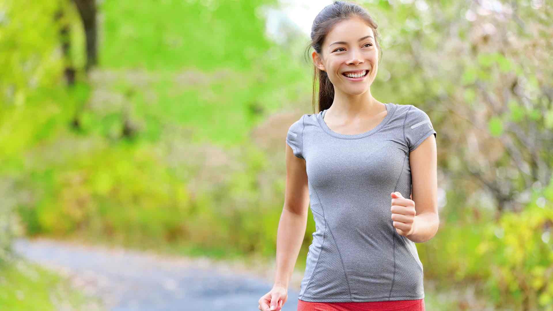 a woman jogging
