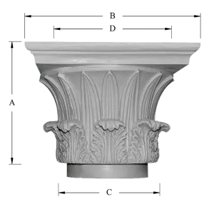 Temple of the Winds Decorative Capital Dimensions
