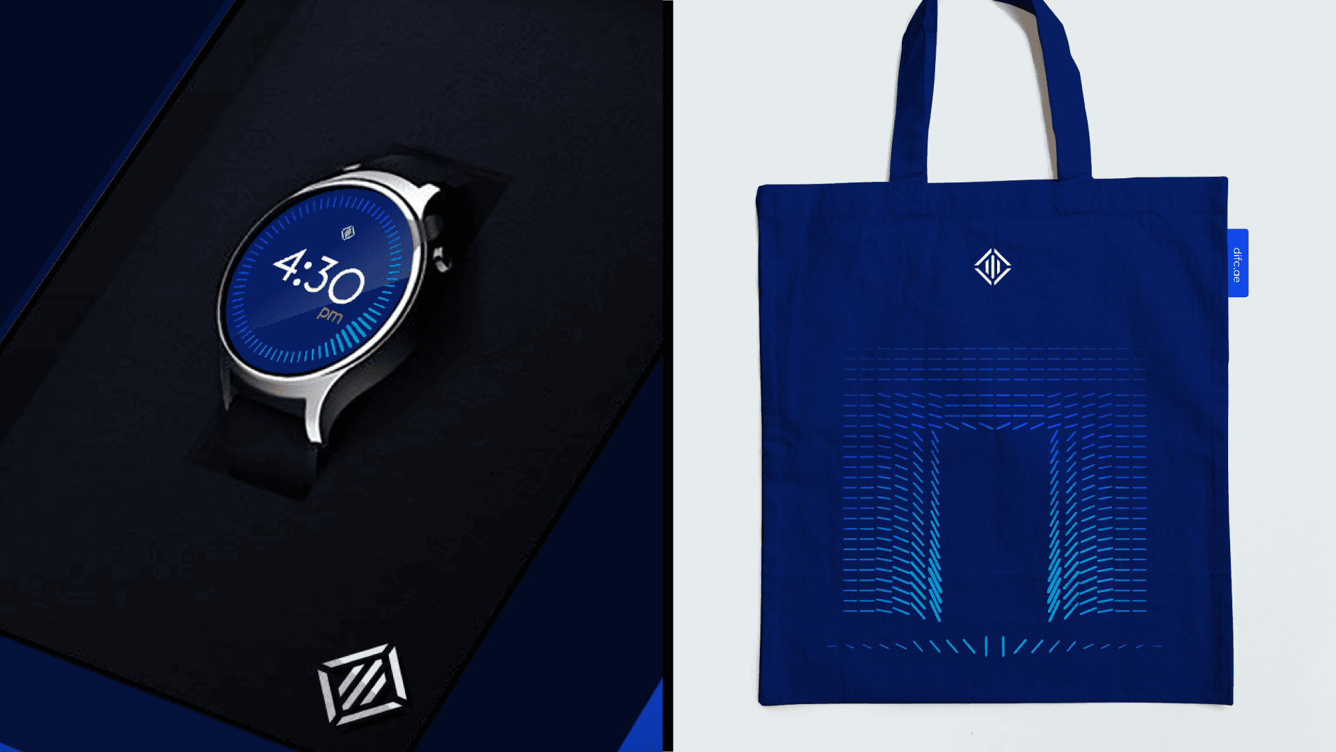 DIFC visual IDENTITY, Dubai UAE, MERCH, SMART WATCH, TOTE BAG