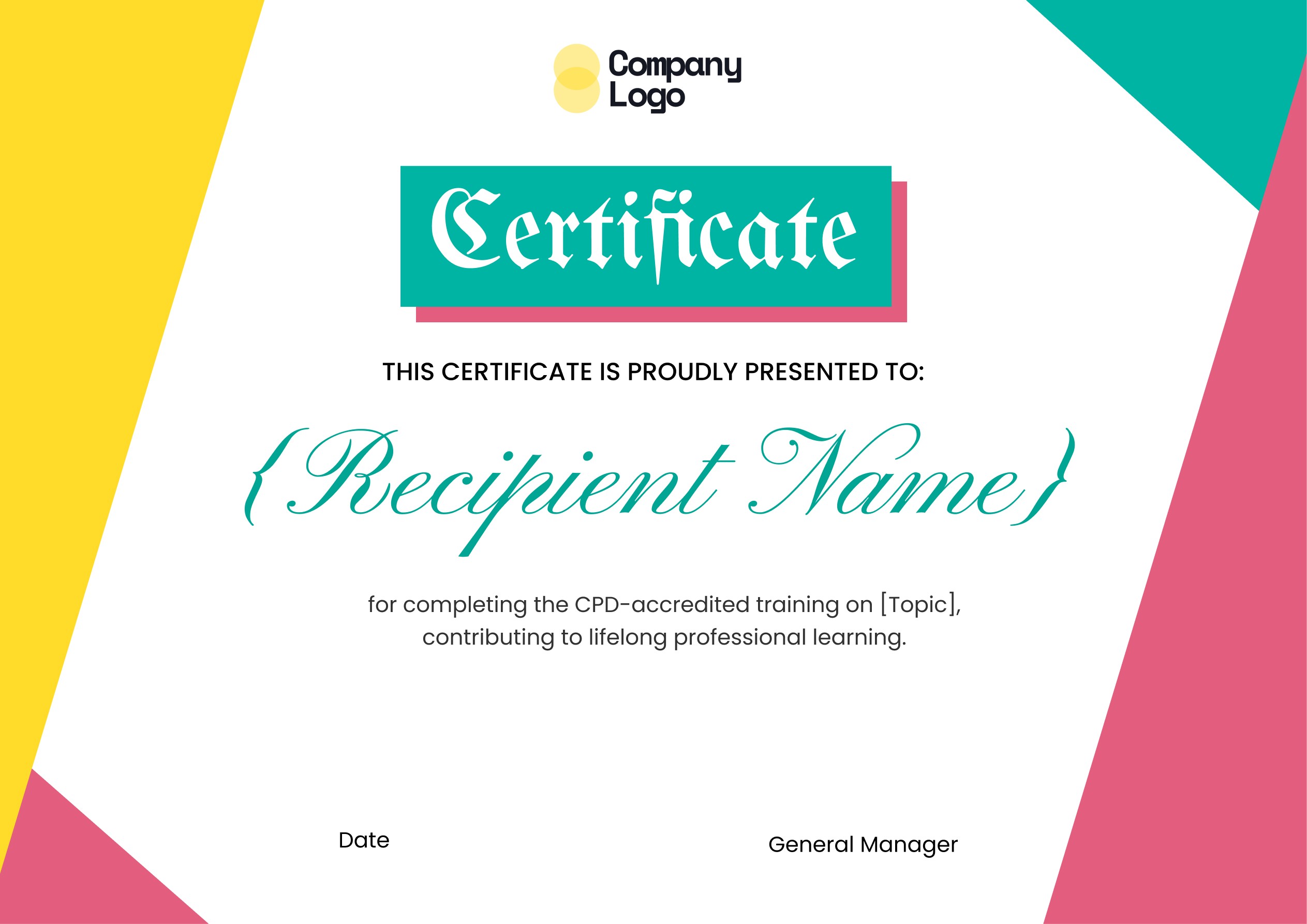 Wauld - Modern and simple cpd certificate template