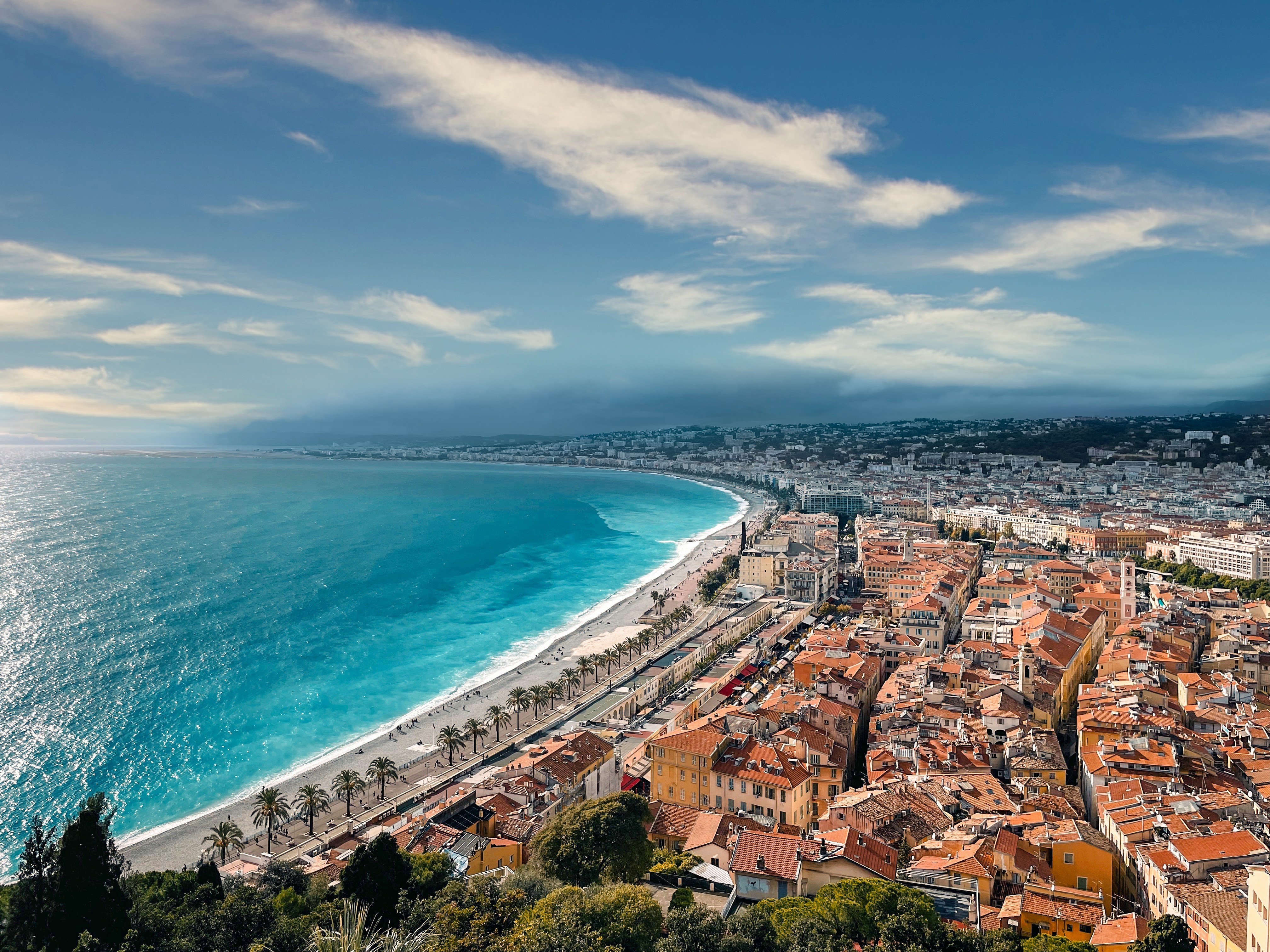 aerial view of Nice, Cote d'Azur