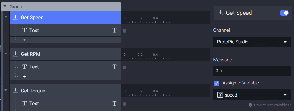 assigning values to variable on the receive trigger on protopie player