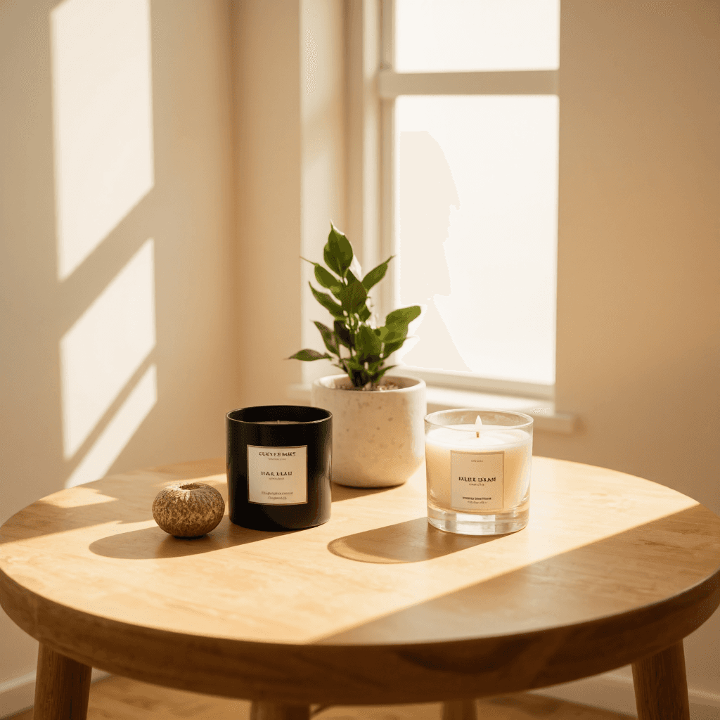 product photography of candle