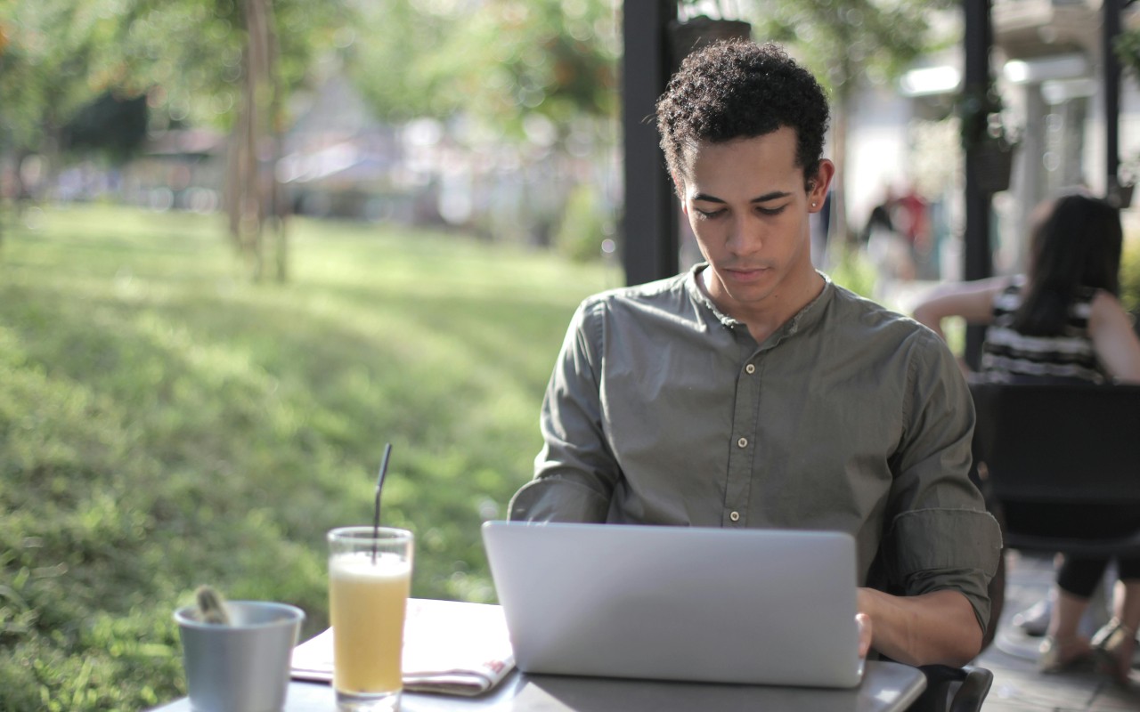 An entrepreneur working on his laptop.