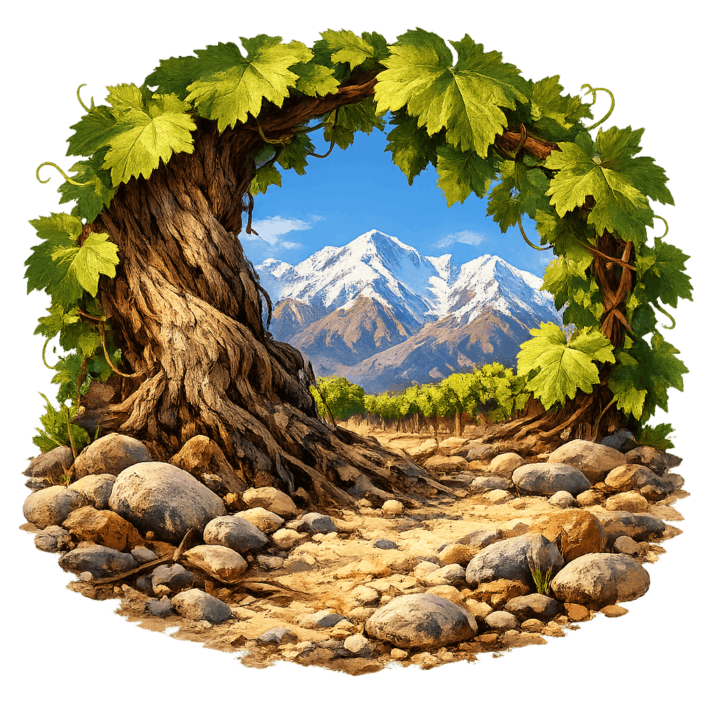 Detailed graphic of the Famatina Valley wine region.