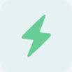 Green lightning bolt icon representing fast performance and optimized experience.