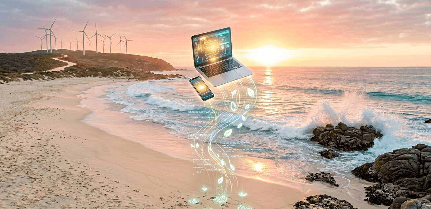 Laptop showing Digital hosting