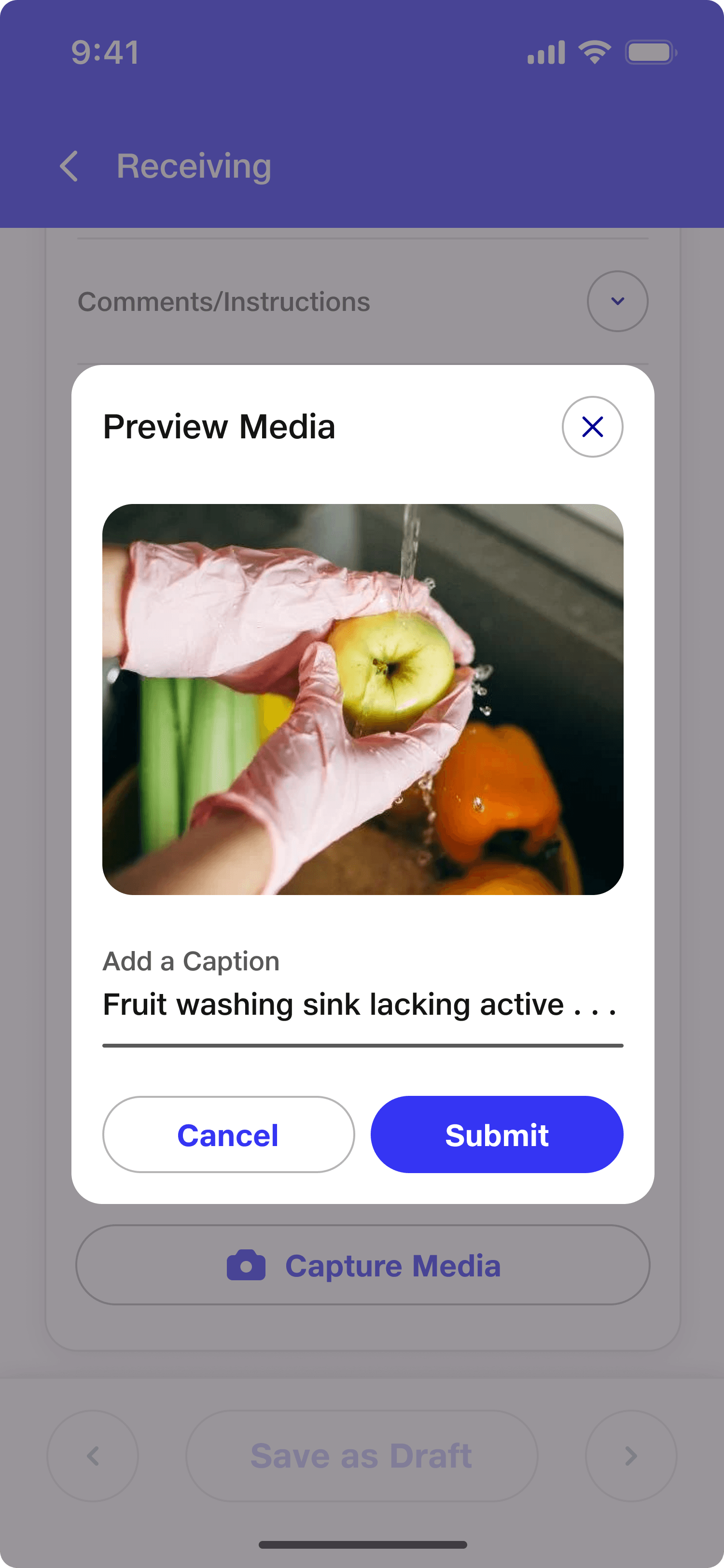 Preview Media (Caption Input State)