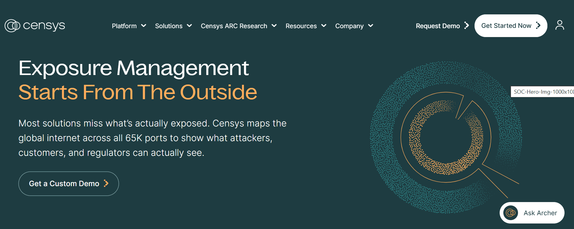 Censys Attack Surface Management Page