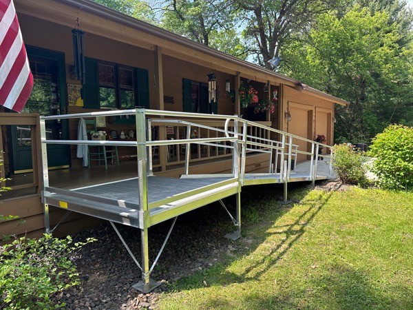 Porch silver accessibility handicap ramp