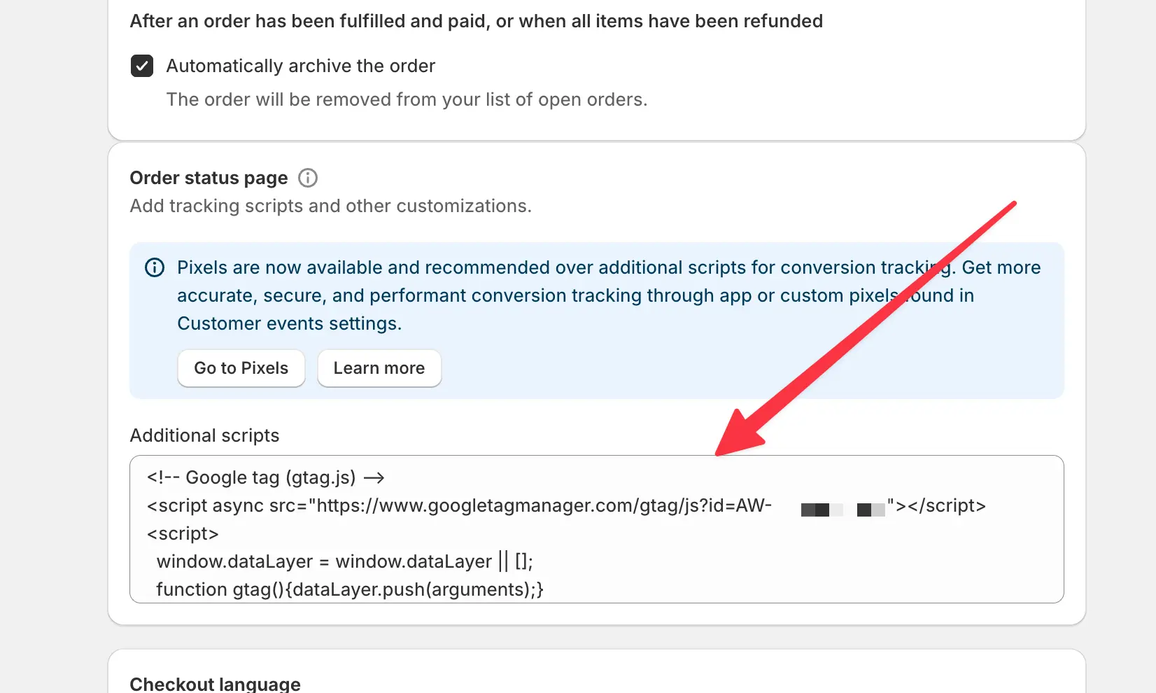 Shopify Order Status Page Tracking Scripts