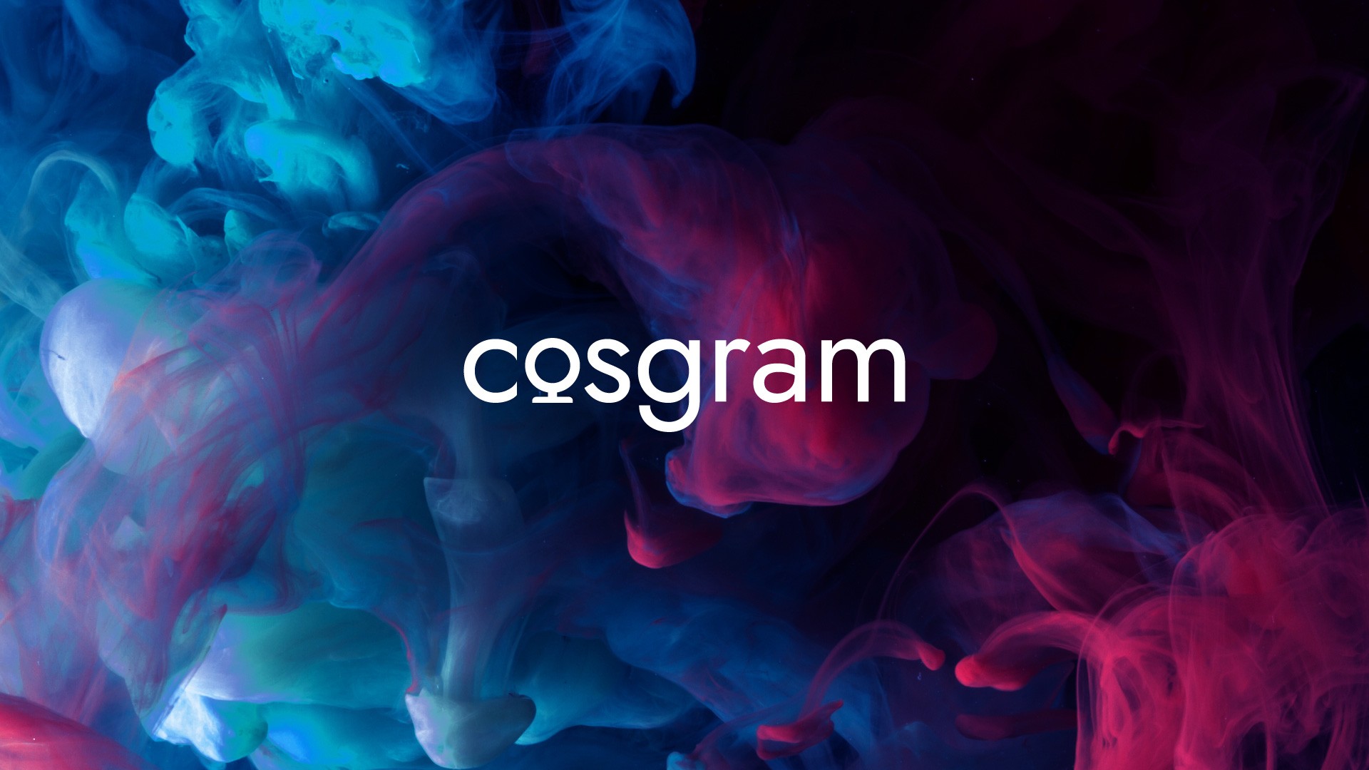 cosgram logo with branded background