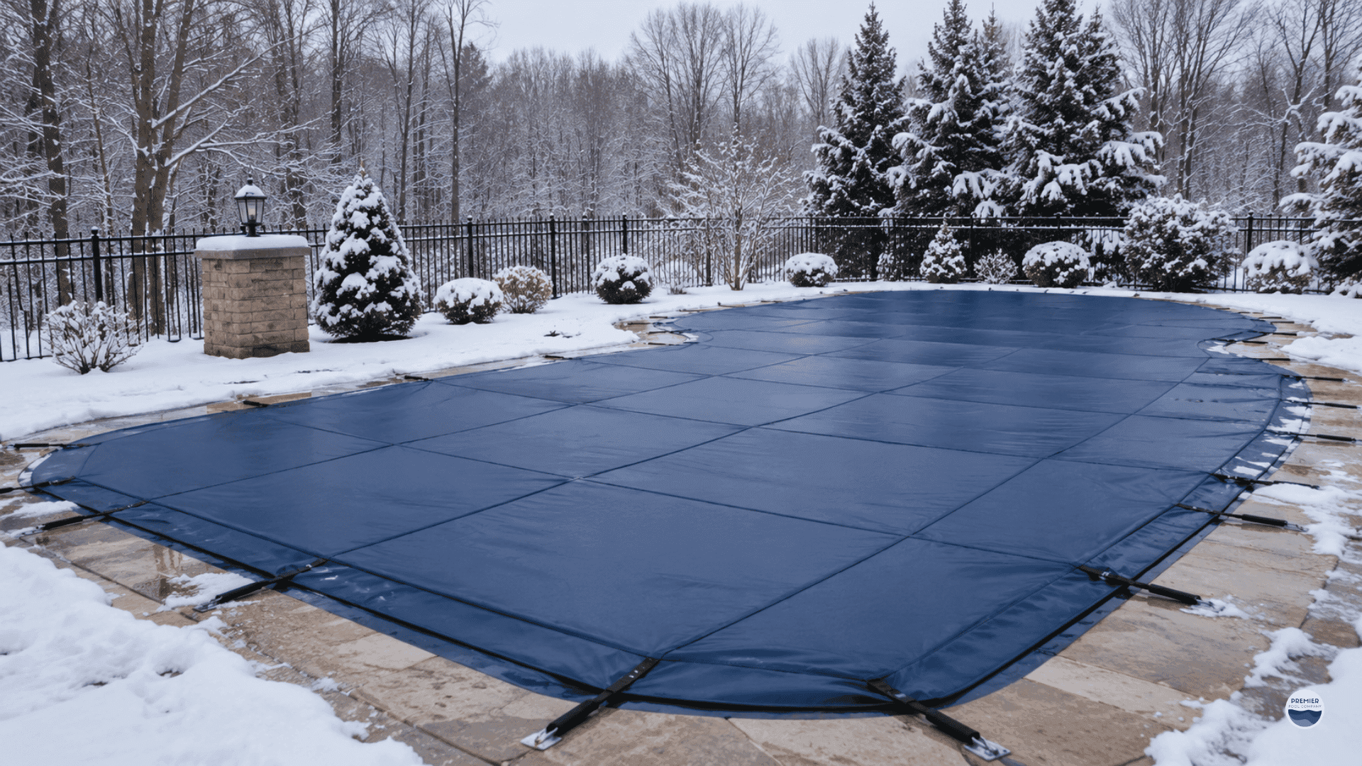 Properly winterized swimming pool protected through Ohio winter
