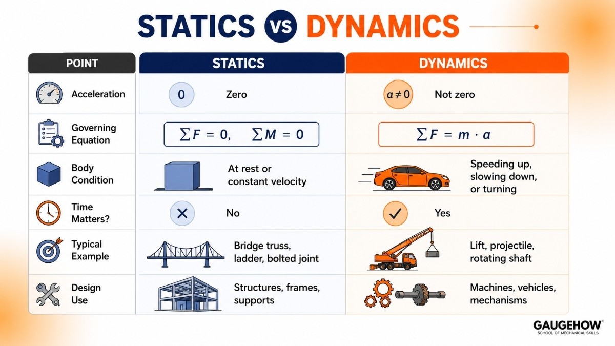 Statics vs dynamics