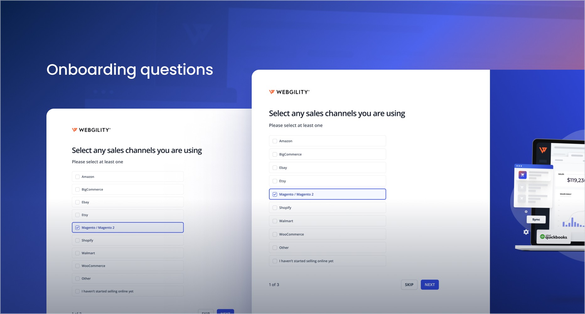 Onboarding user data collection ui rendering