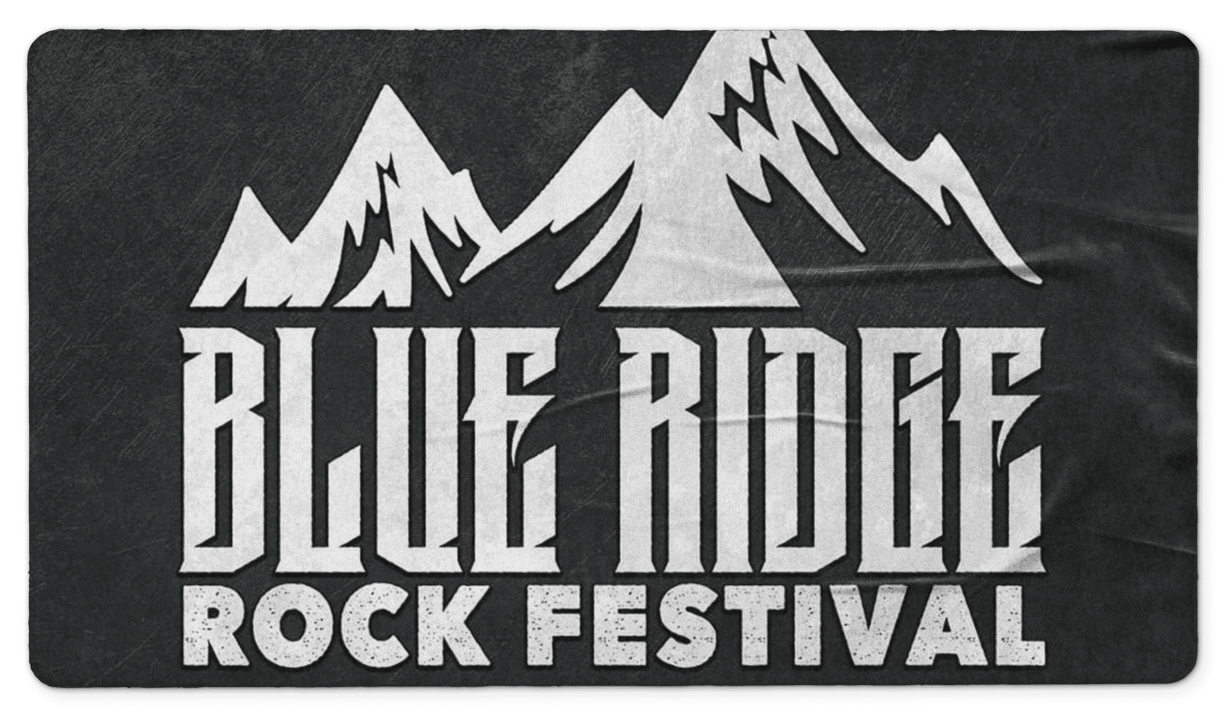 Logo for the Blue Ridge Rock Festival featuring stylized mountains and bold text.