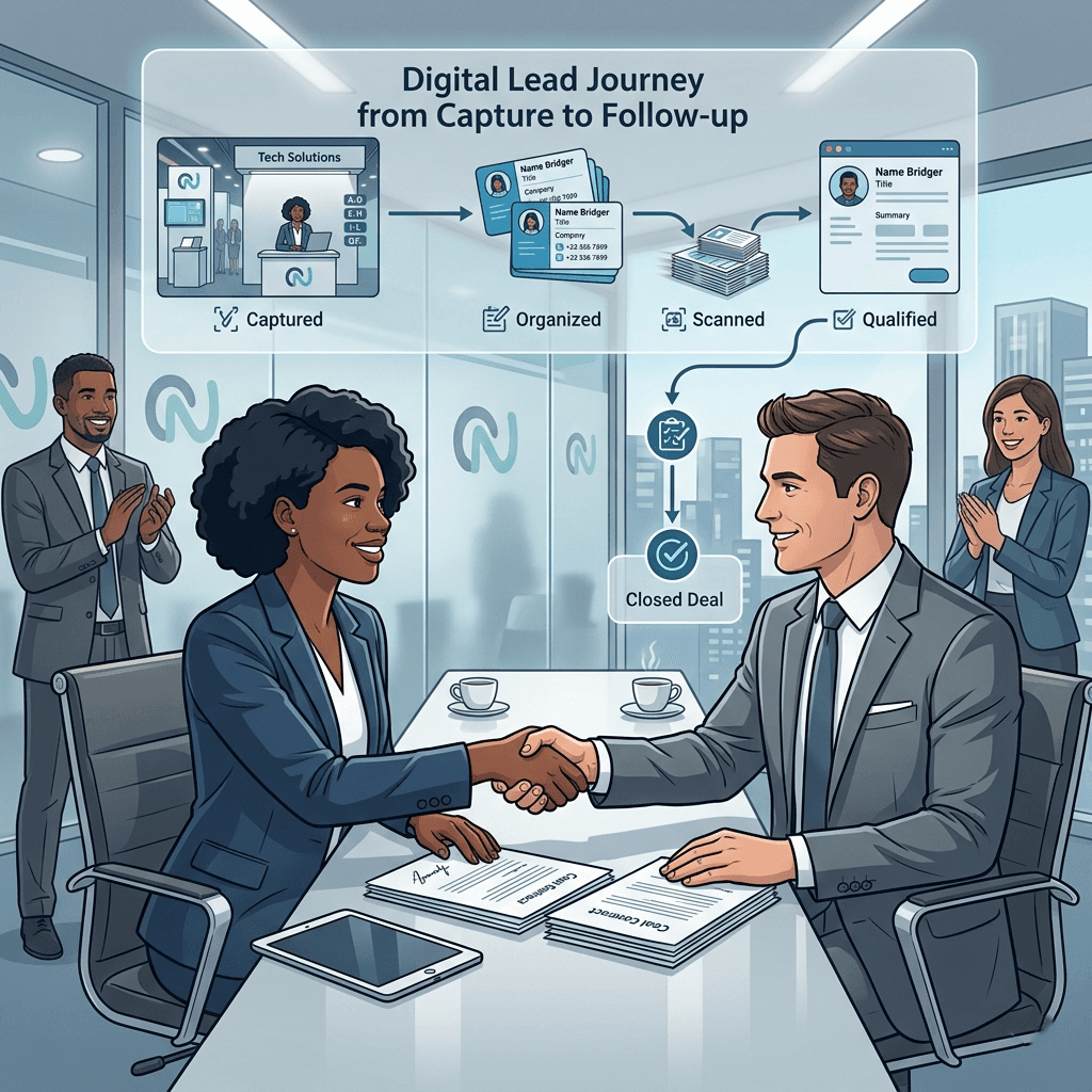 Successful business deal resulting from effective networking follow-up