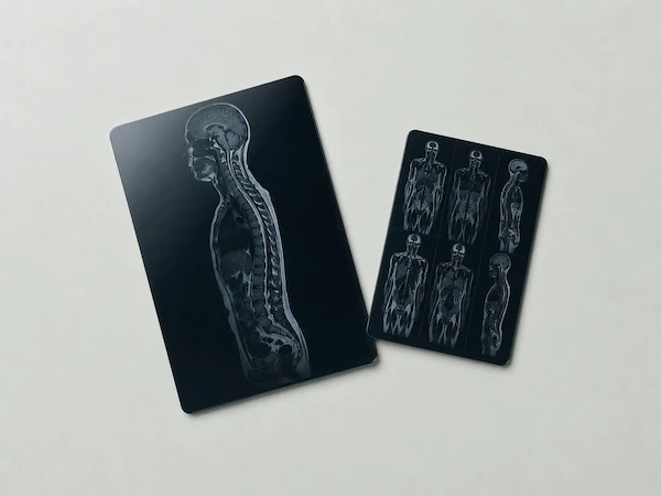 Illustration of a stylised Full Body MRI on a soft background