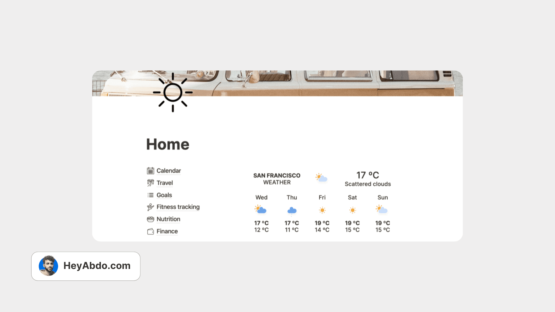  Indify Free Notion Weather Widget