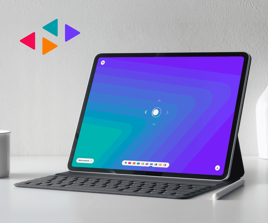 Image of the Nielsen brand site open on a tablet with a keyboard case sitting on a table