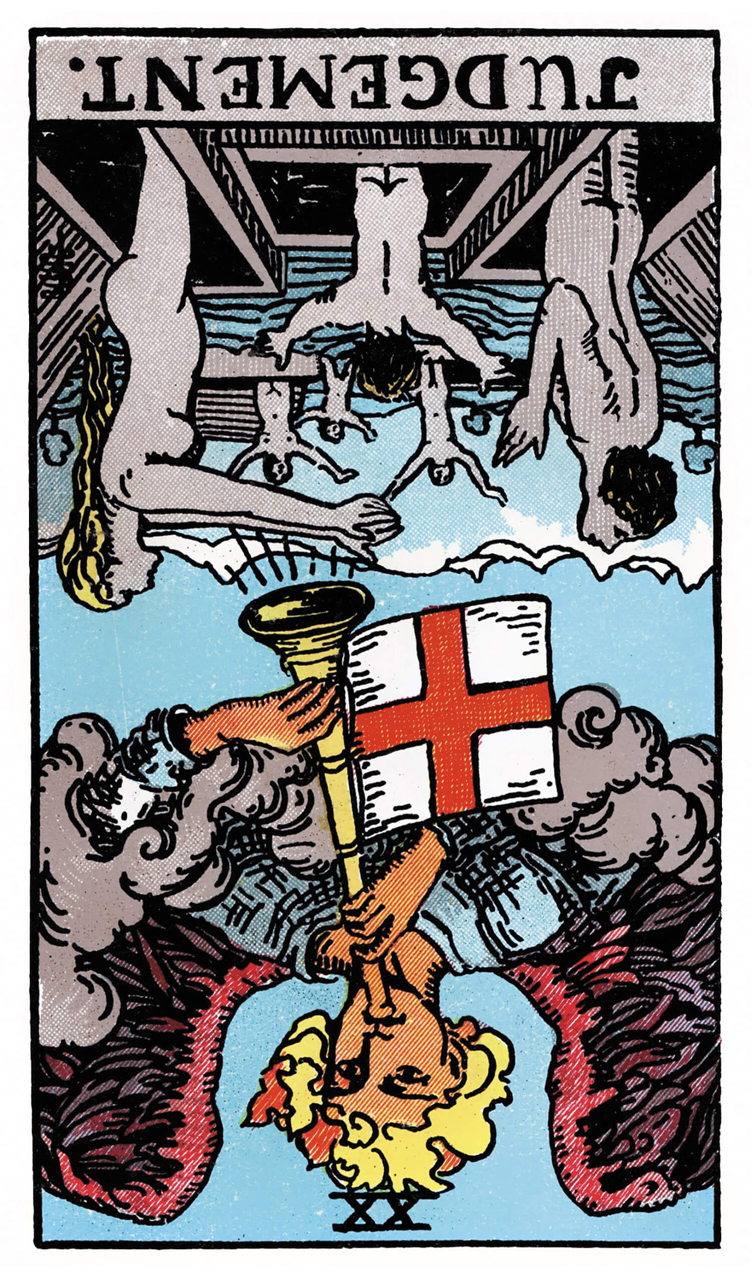 Image of Judgement reversed tarot card