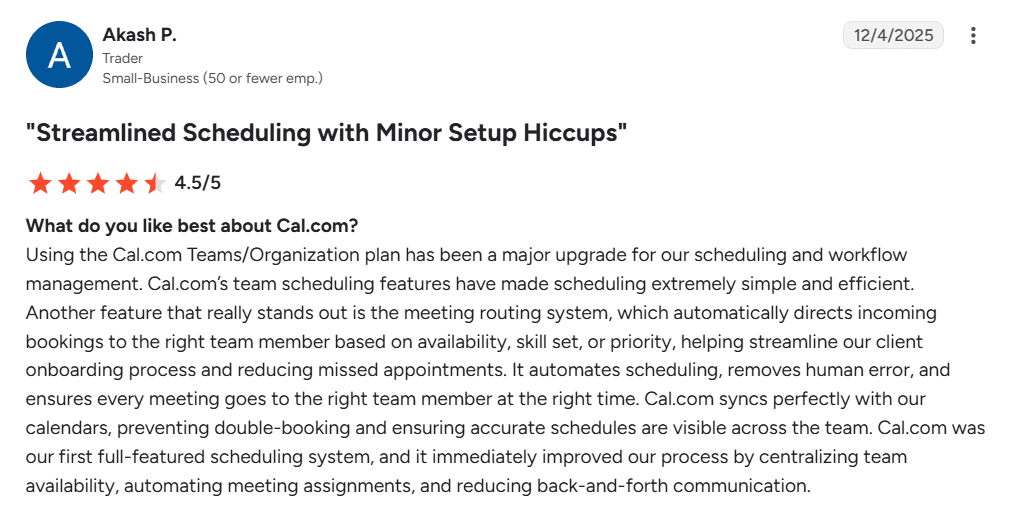 Akash’s review of Cal.com&nbsp;
