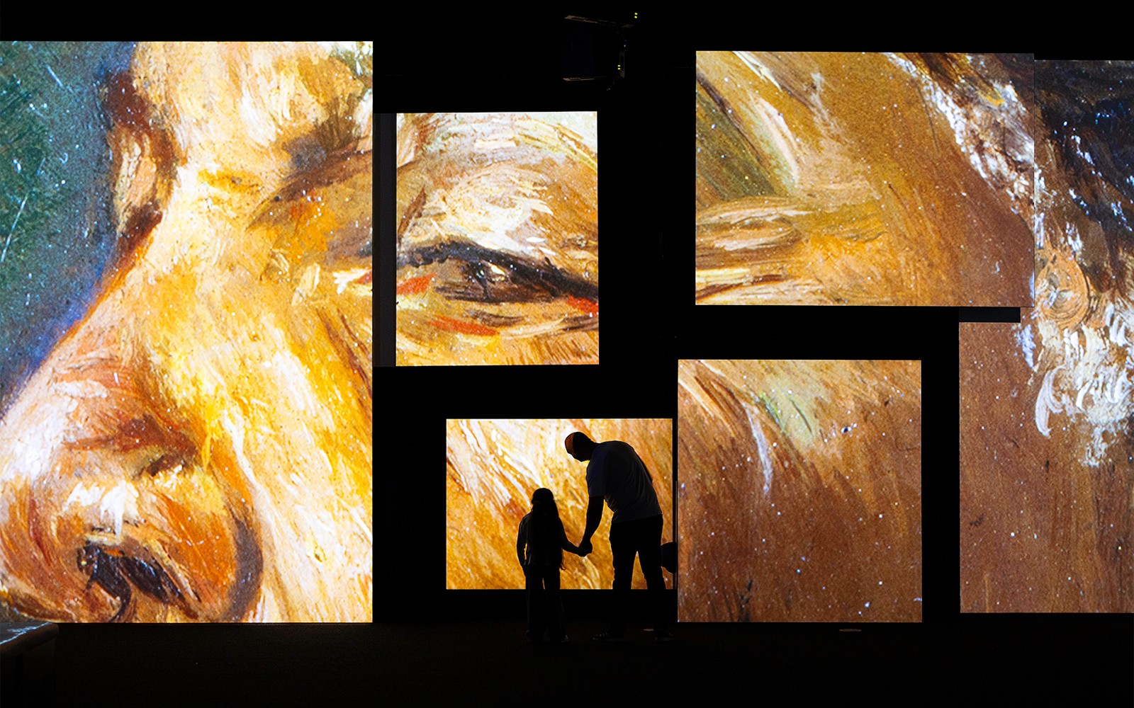 نمایشگاه پرتره ملی Frameless با نمایشگرهای بزرگ هنر دیجیتال.