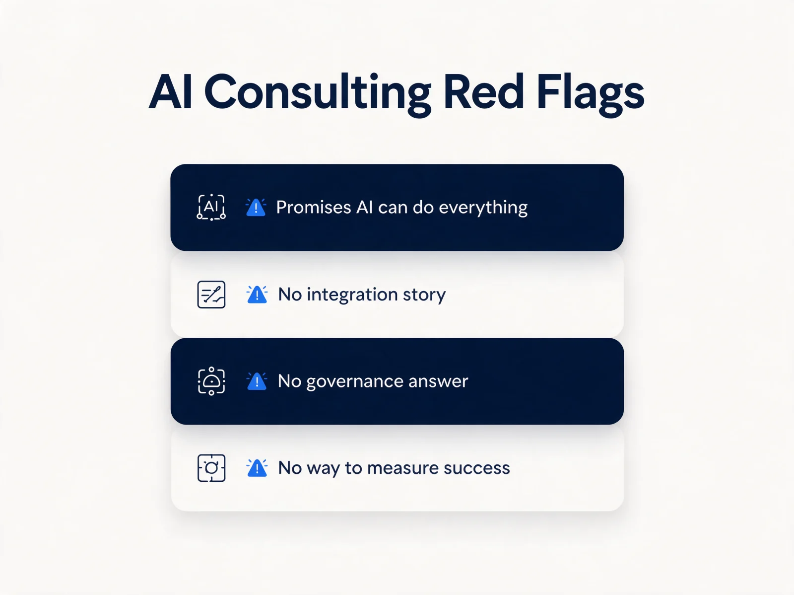Red flags in an AI consulting company