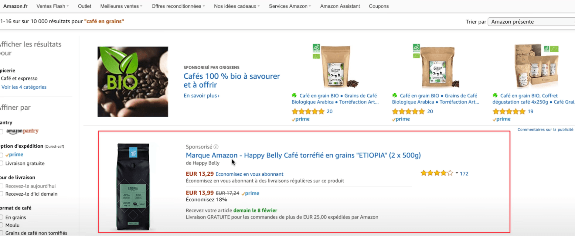 Marque Private Label Happy Belly d'Amazon