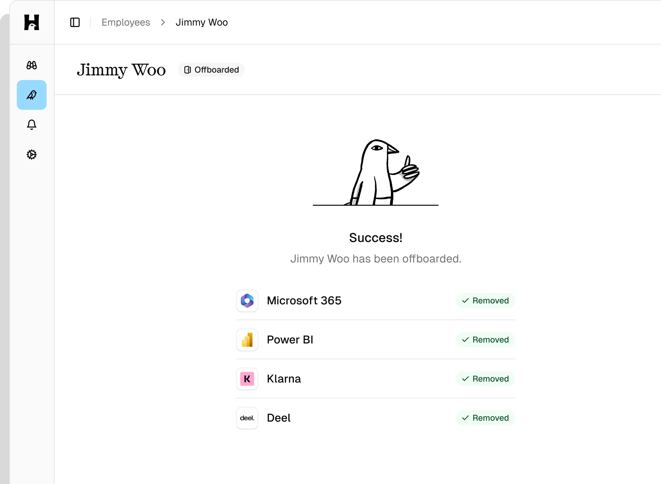 Productscherm: accounts verwijderen