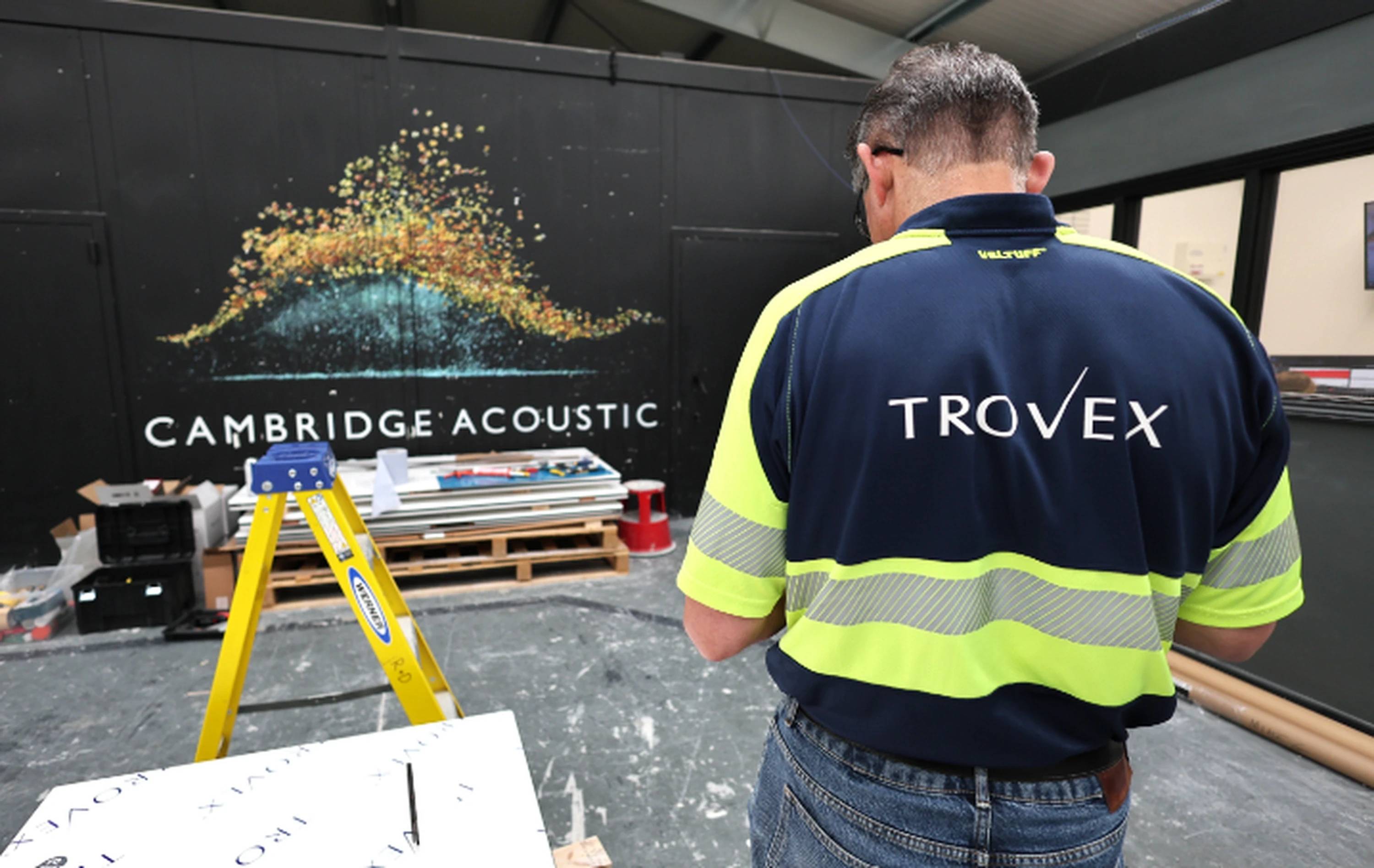 Trovex team installing Hygidoor at Cambridge Acoustic