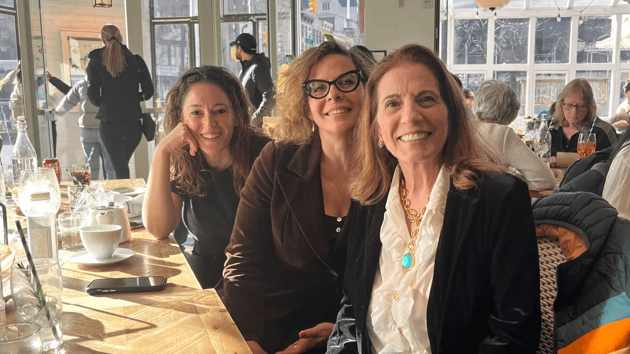 Photo of MFA Design alumni gathered together at the 25th Anniversary Valentine’s Day brunch.