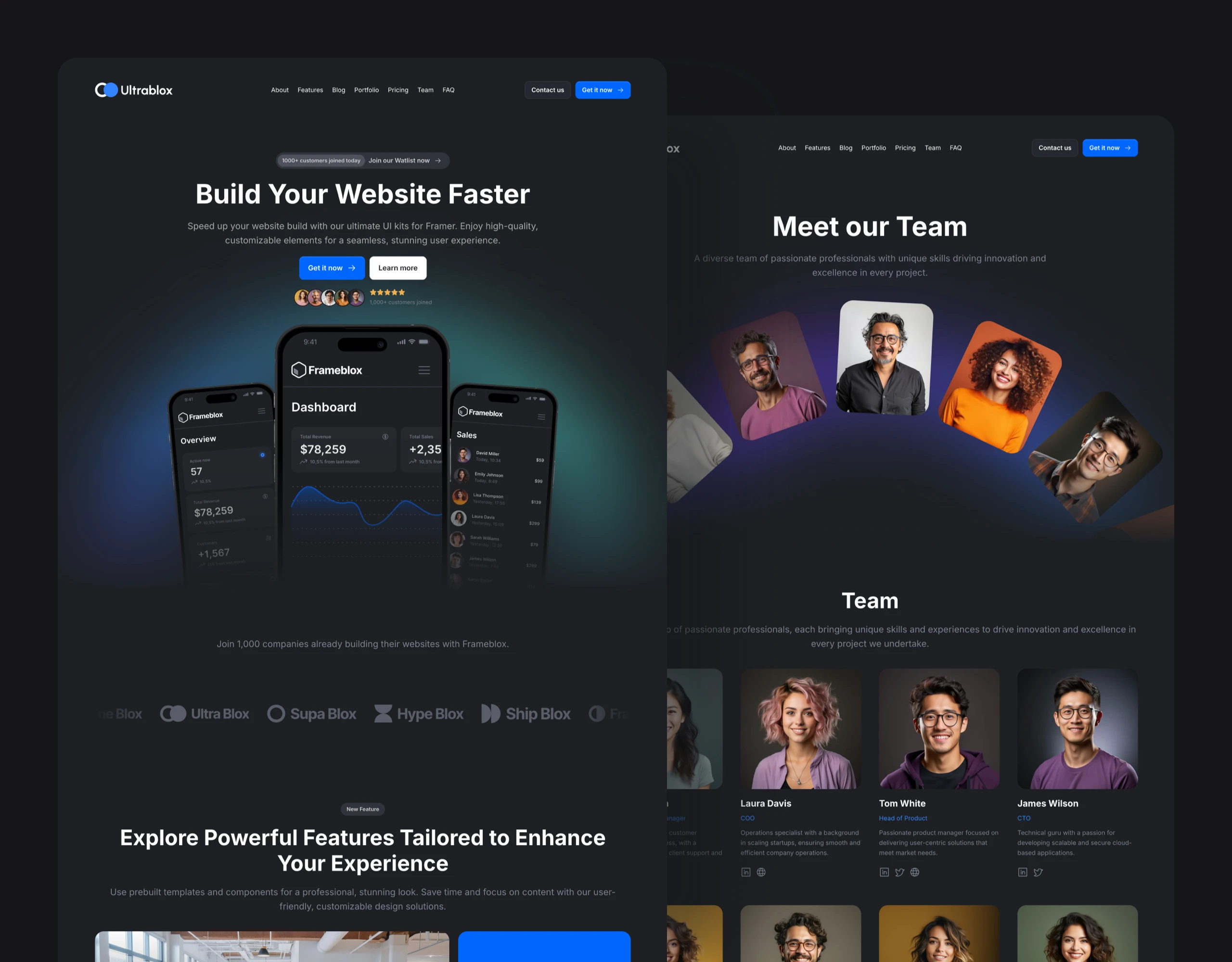 Ultrablox Framer Website Template