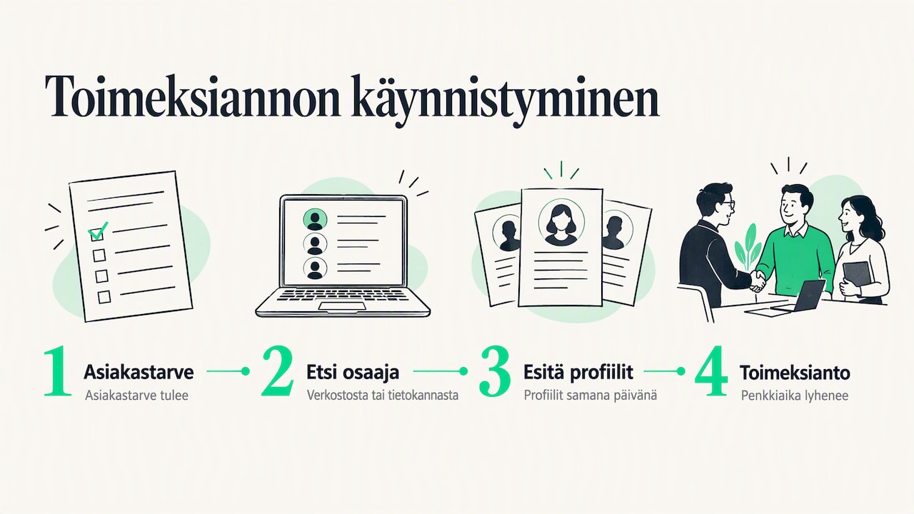7. Laskutusaste IT-henkilöstövuokrauksessa: penkkiaika ratkaisee — overview diagram