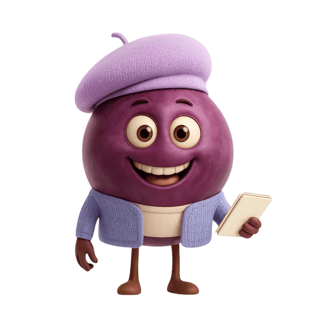 Dolcetto grape berry illustration for wine education.