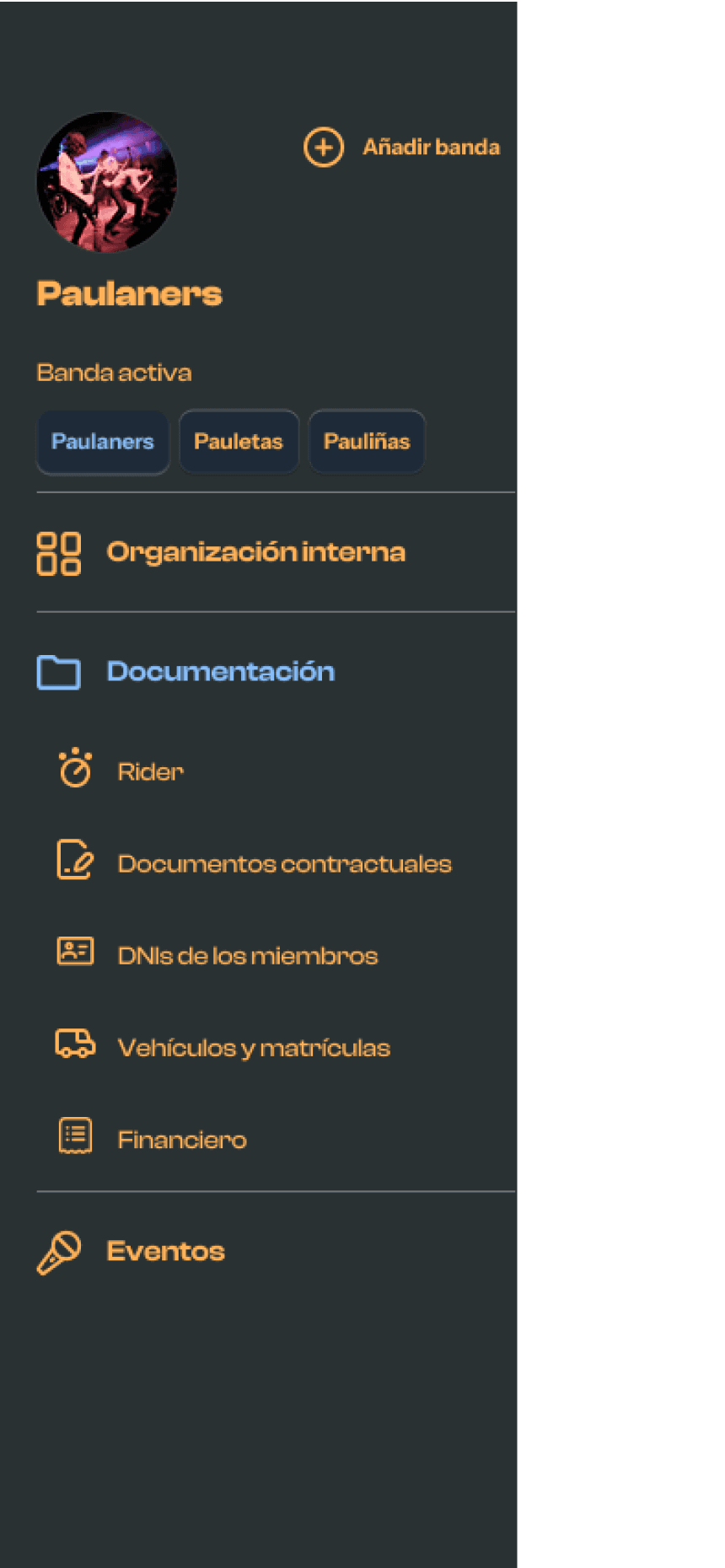 Prototipo de app para músicos
