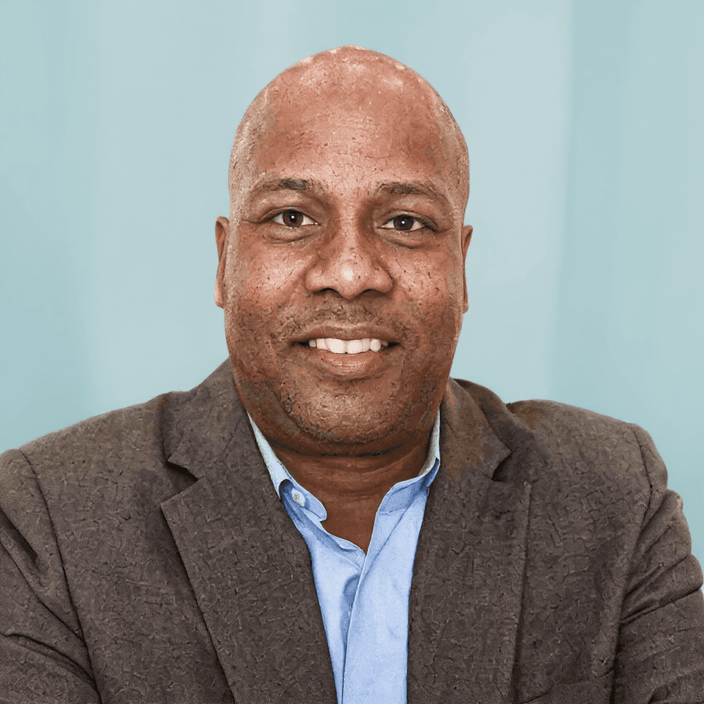 man in blue suit jacket