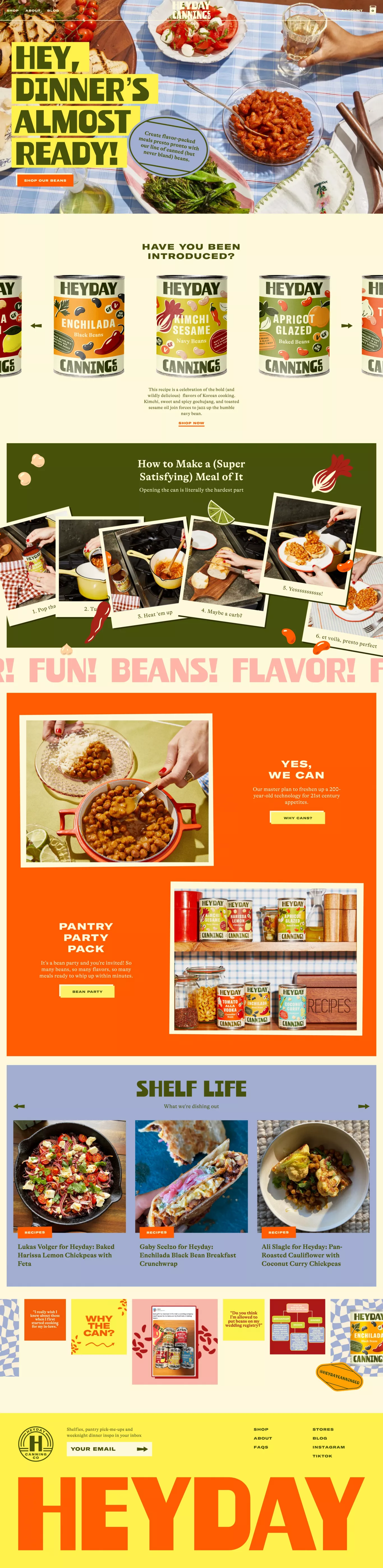 Heyday Canning Co – Heyday Canning Co. ecommerce page screenshot showcasing Food & Drinks and Ecommerce design